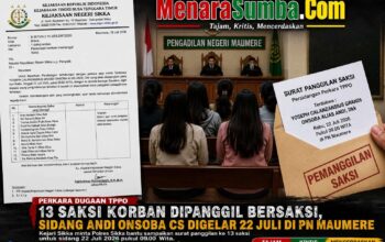 13 Saksi Korban TPPO Dipanggil Bersaksi, Sidang Andi Onsoba Cs Digelar 22 Juli di PN Maumere