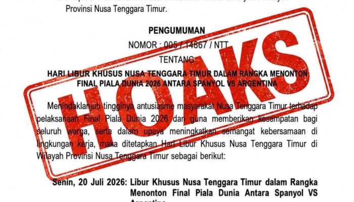 Diduga Surat Libur Nonton Final Piala Dunia 2026 Beredar, Pemprov NTT Tegaskan Hoaks